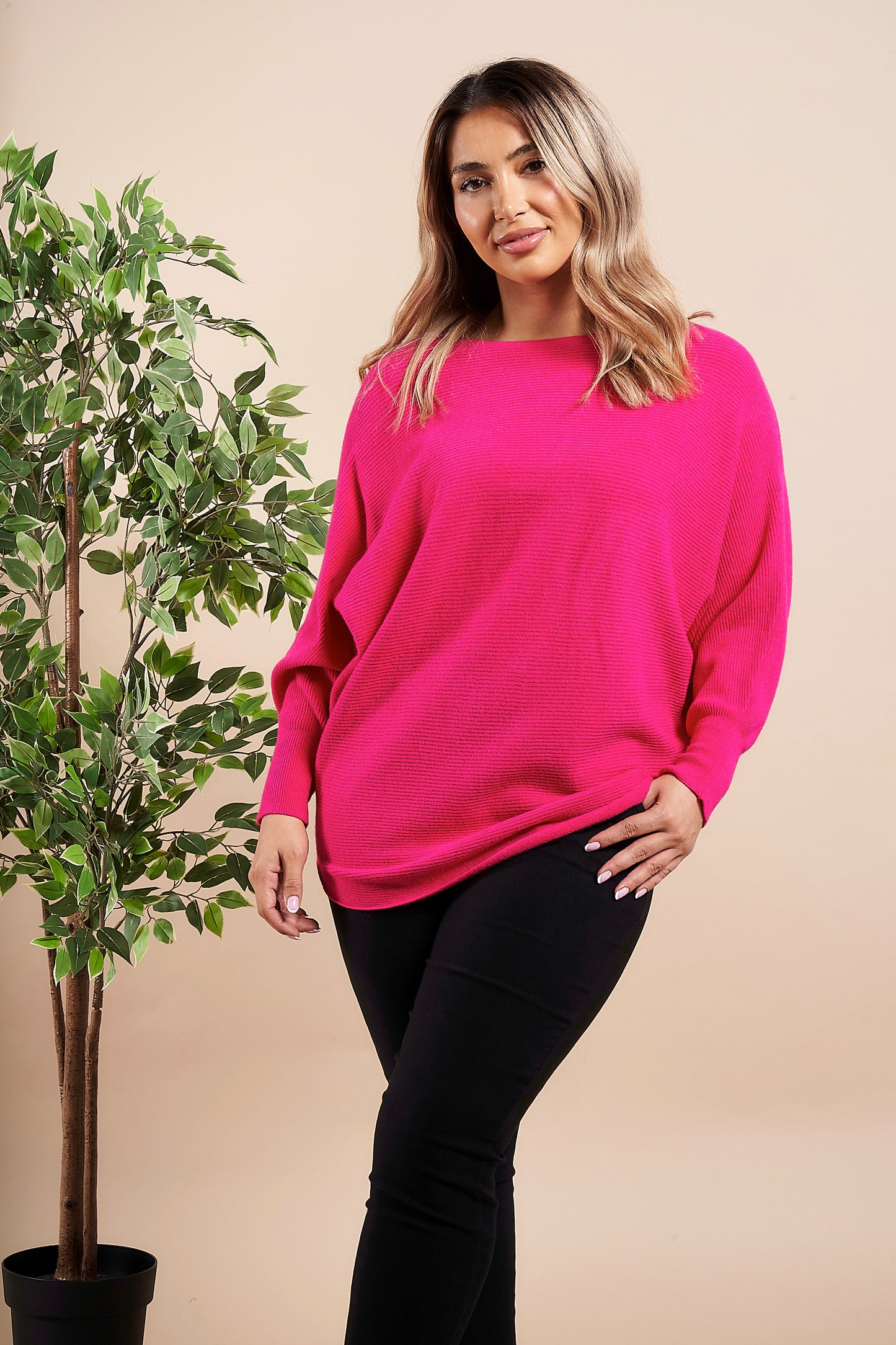 Batwing Ribbed Jumper
