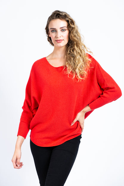 Batwing Ribbed Jumper