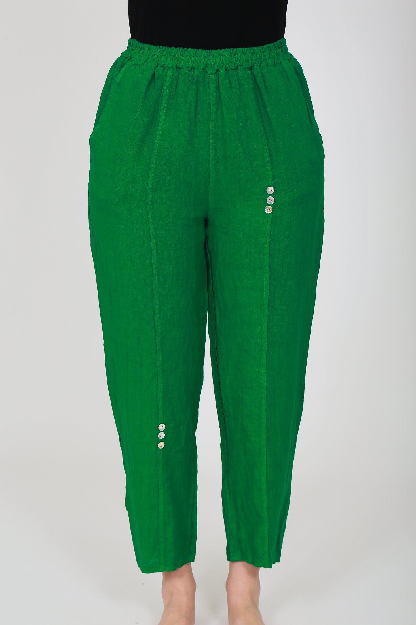 SIX BUTTON LINEN TROUSERS