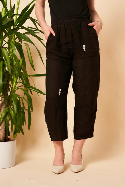 SIX BUTTON LINEN TROUSERS