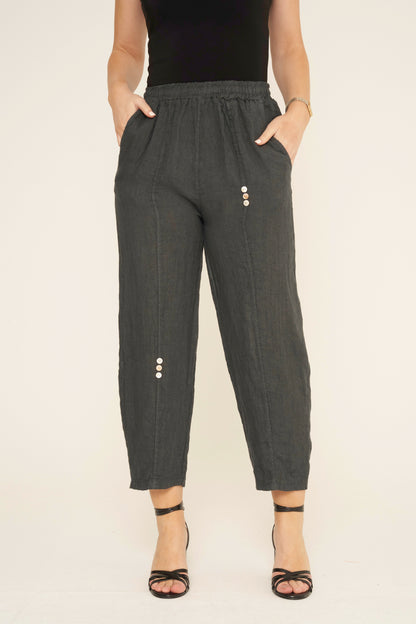 SIX BUTTON LINEN TROUSERS