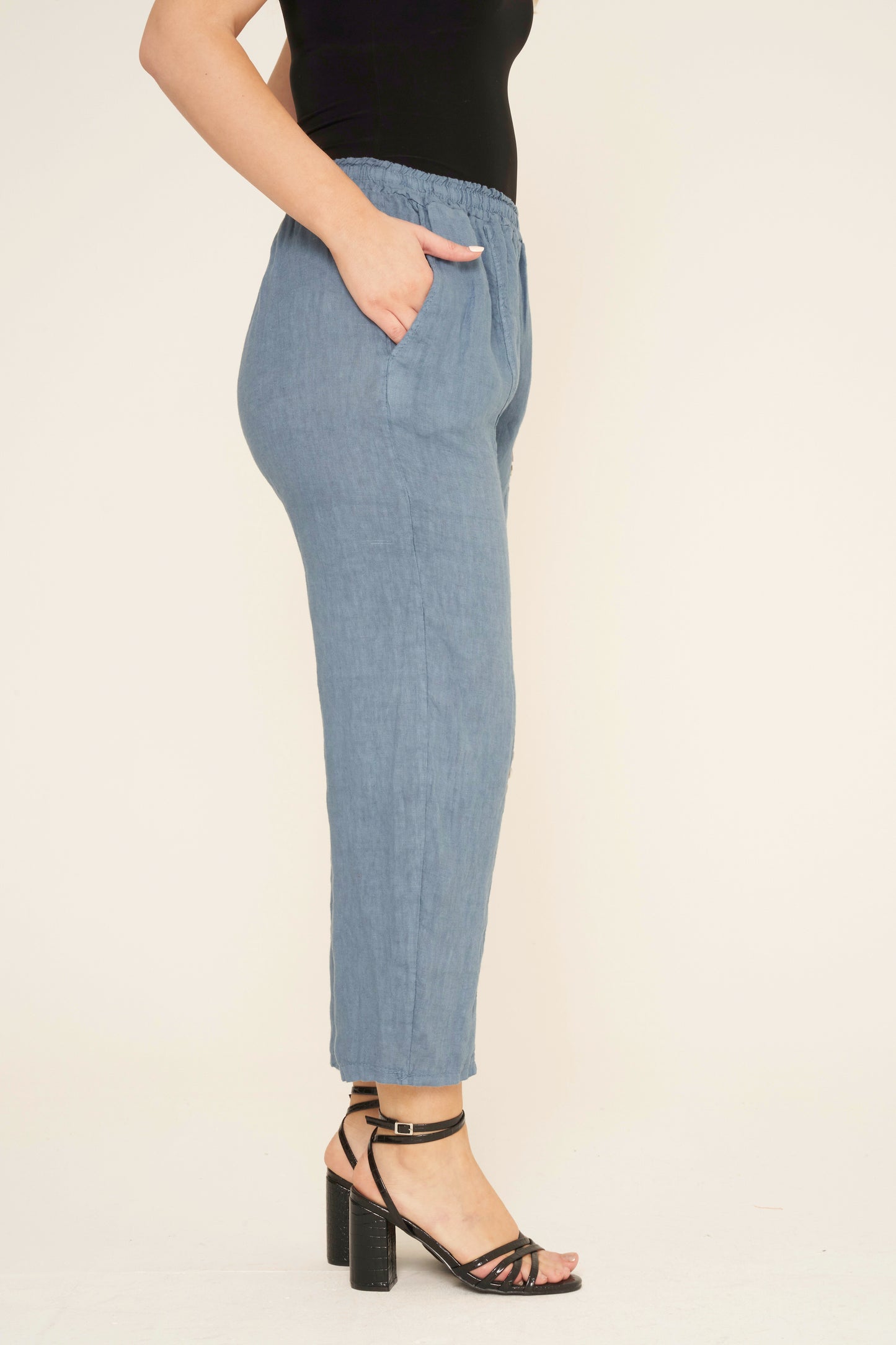 SIX BUTTON LINEN TROUSERS