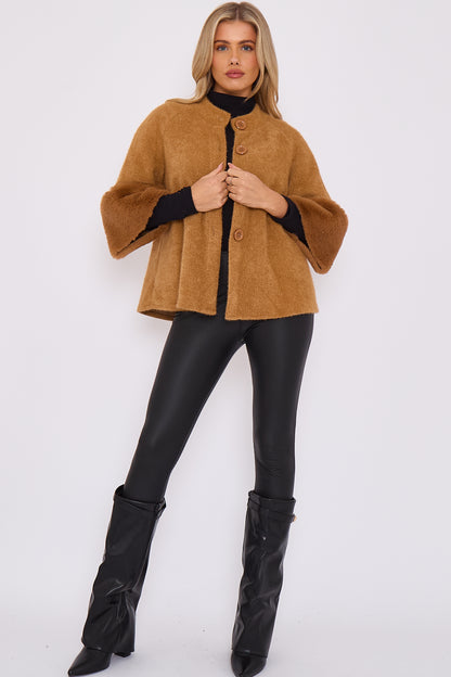 FAUX FUR SLEEVE JACKET