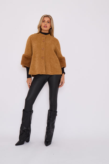 FAUX FUR SLEEVE JACKET