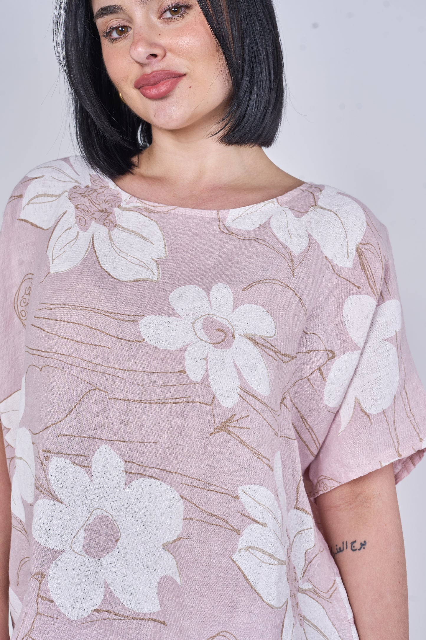 LINEN FLORAL PRINT TOP