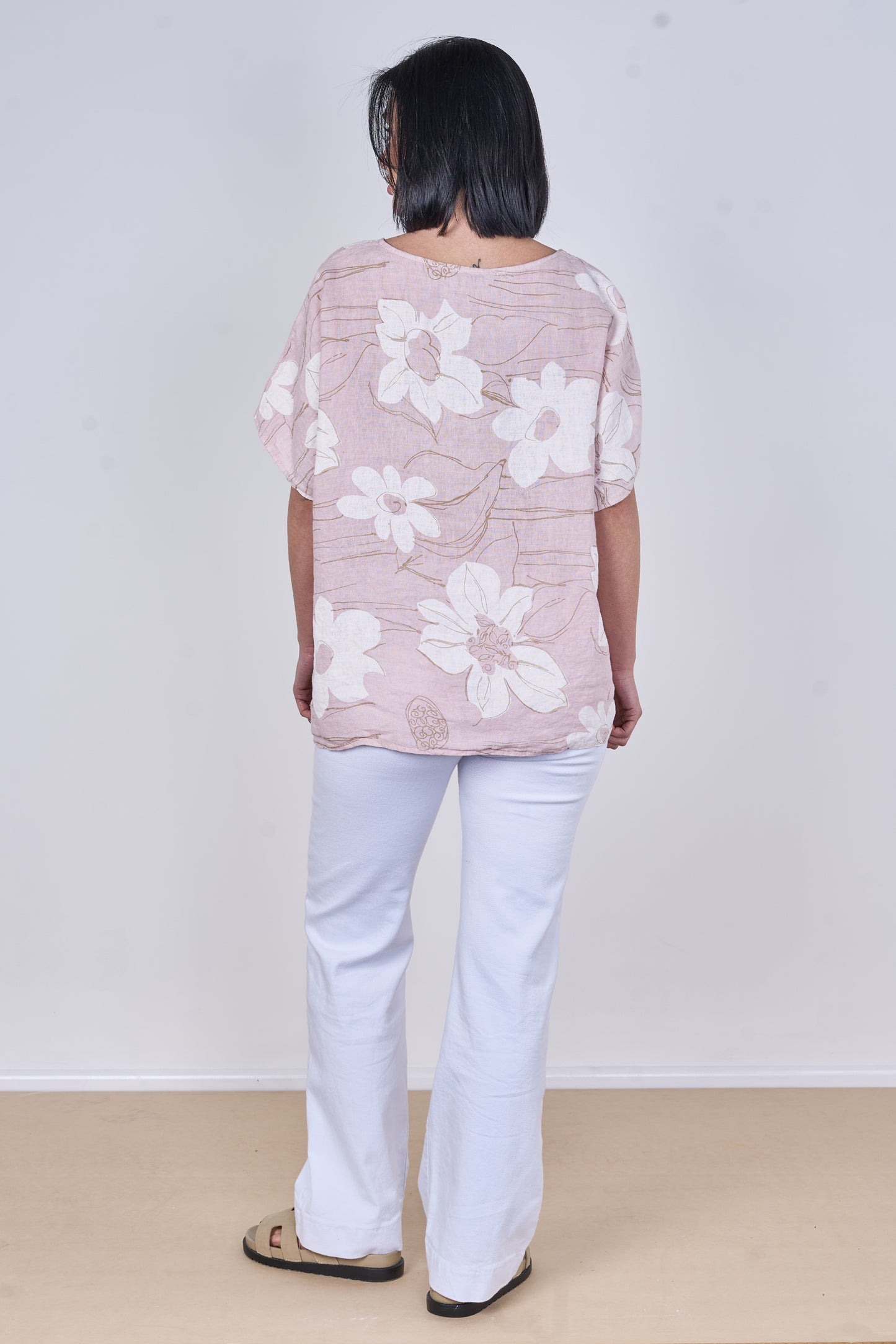 LINEN FLORAL PRINT TOP