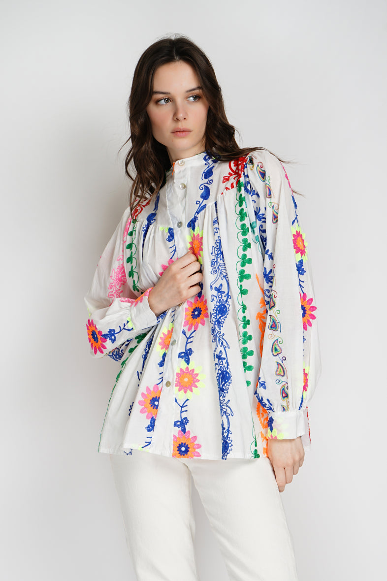 EMOSSED FLORAL SHIRT