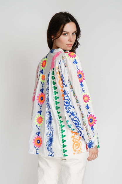 EMOSSED FLORAL SHIRT