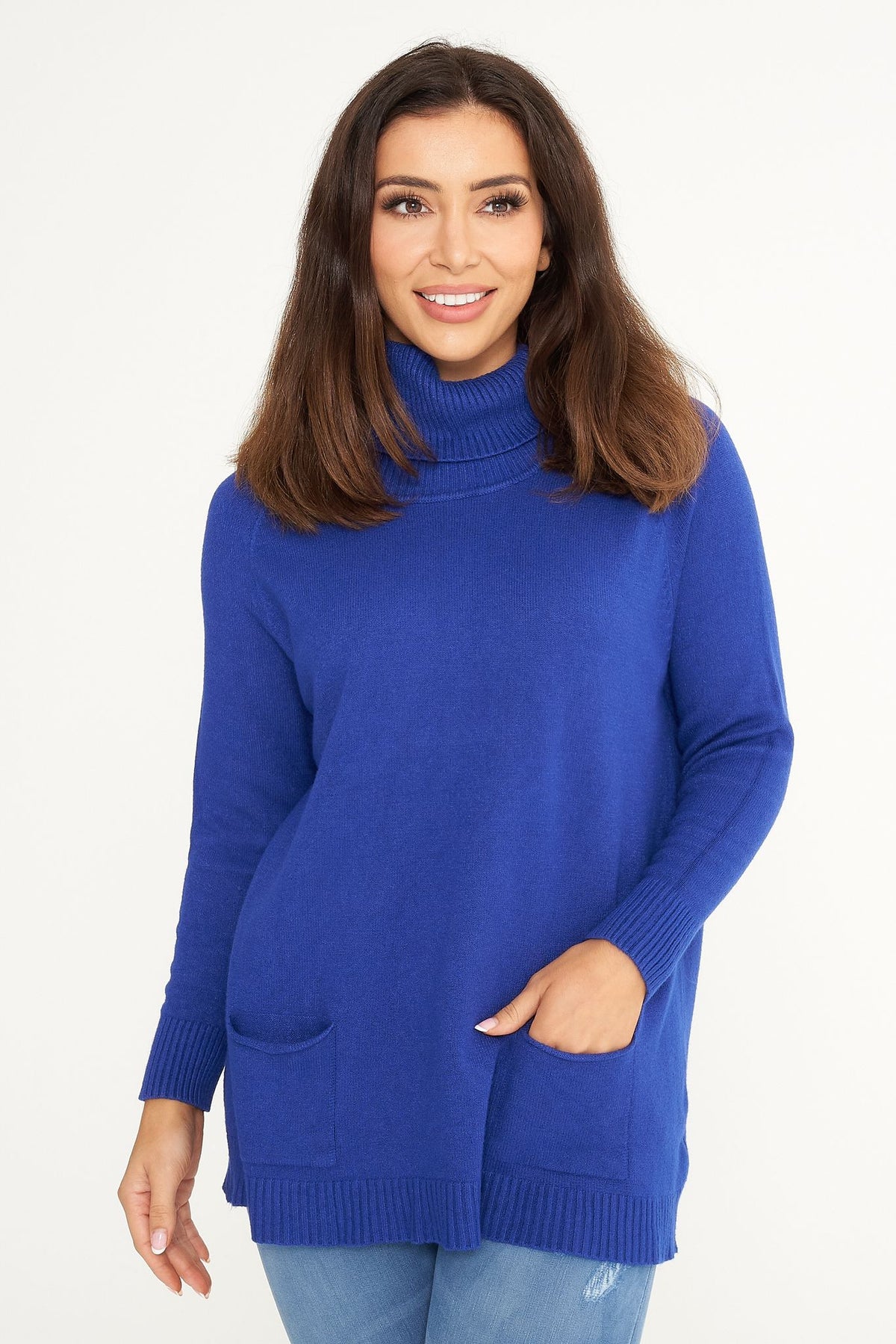 TWO POCKET ROLL NECK JUMPER