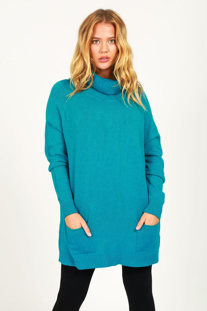 TWO POCKET ROLL NECK JUMPER