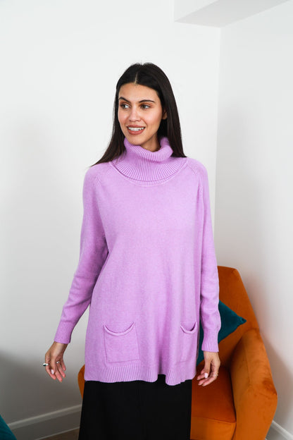 TWO POCKET ROLL NECK JUMPER