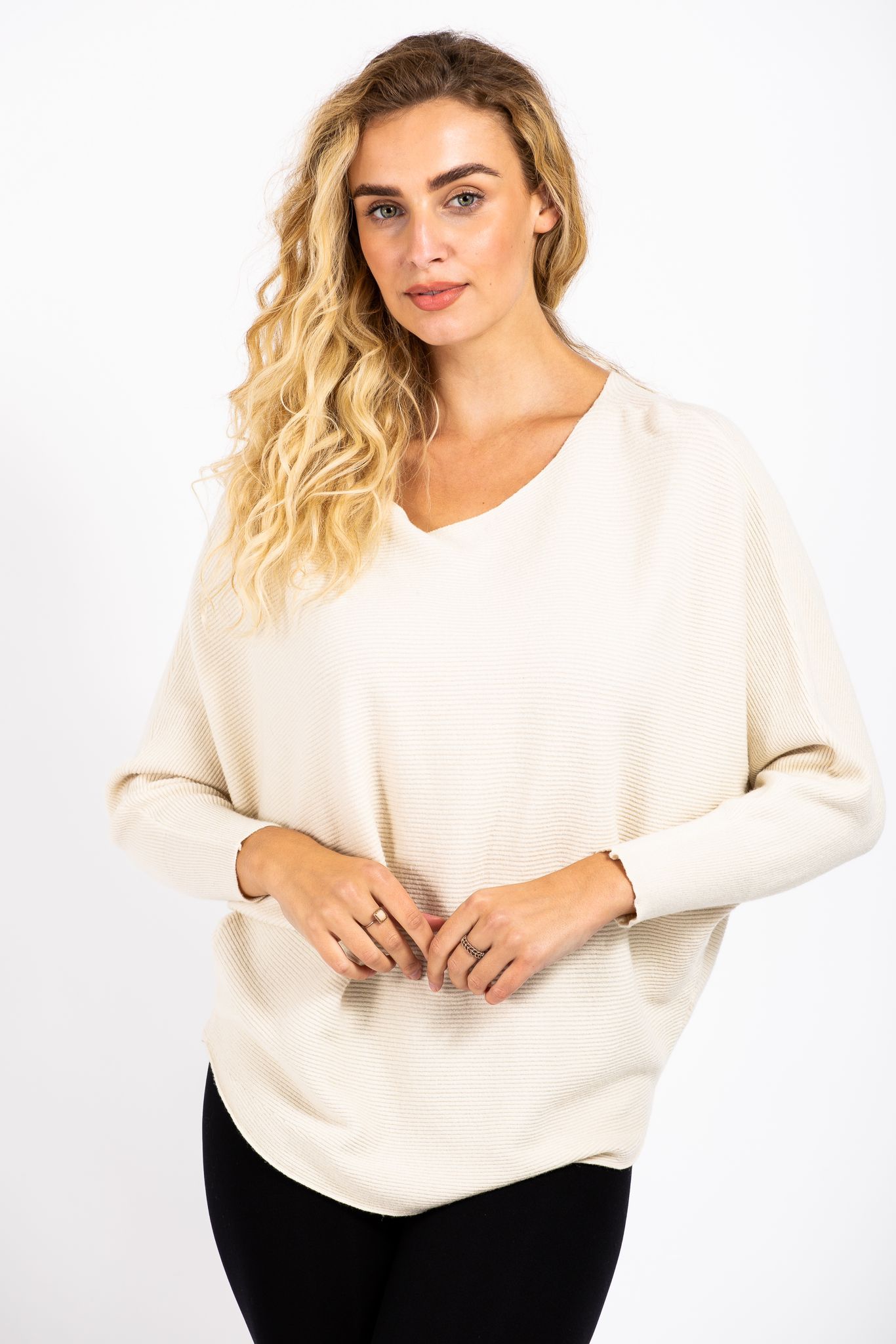 Batwing Ribbed Jumper