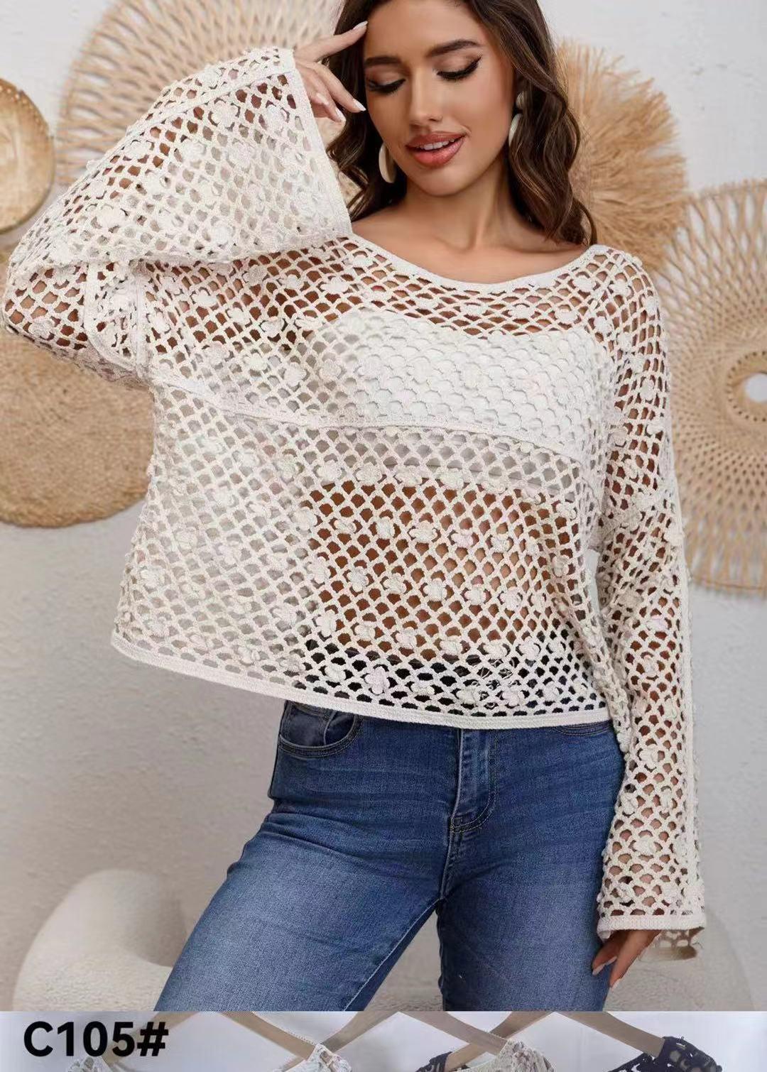 PLAIN  LONG CROCHET TOP