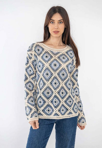 PATTERN LONG SLEEVE CROCHET TOP [PK-2]