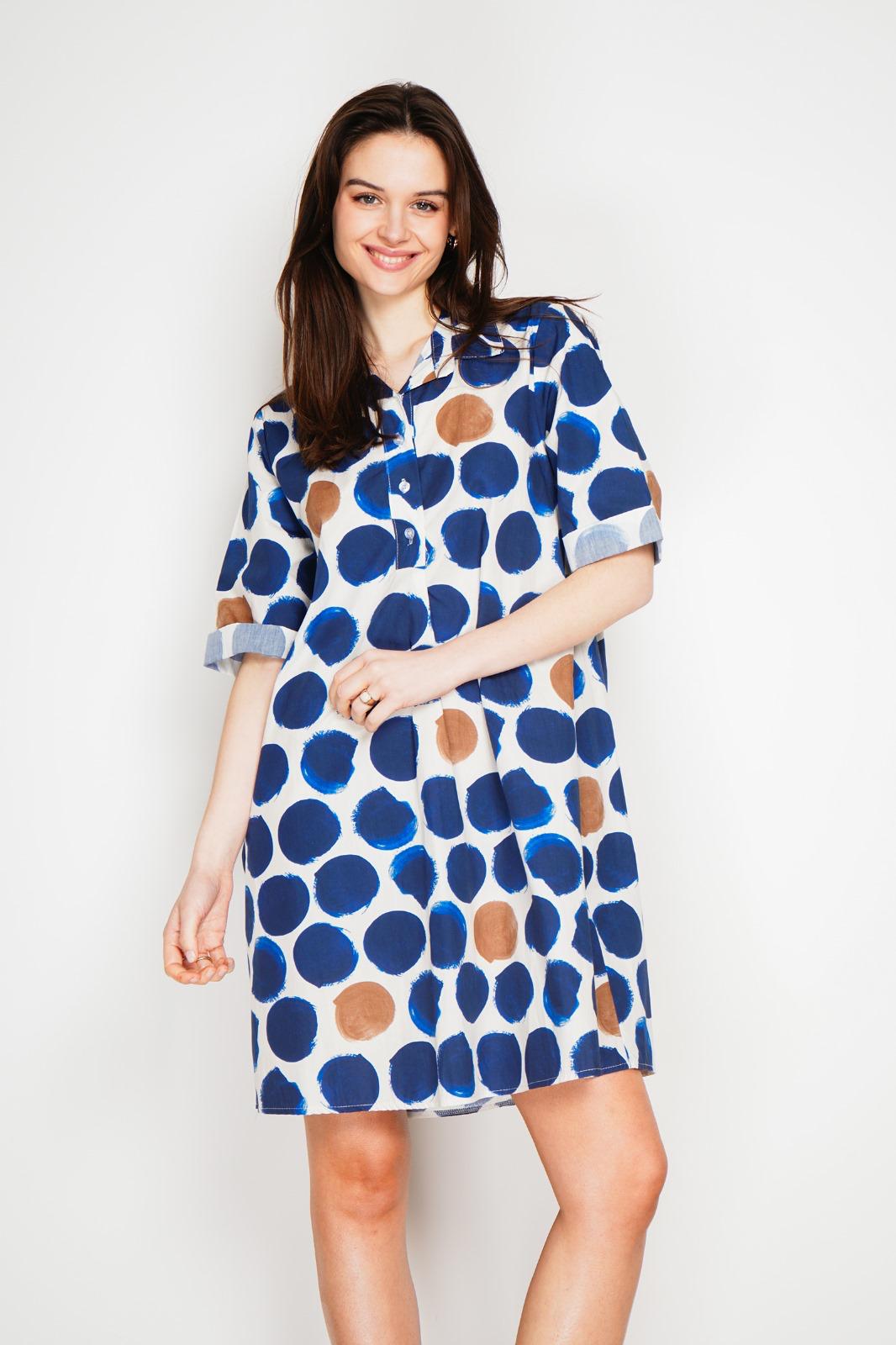 POLKA DOT COTTON TUNIC DRESS (PK-4)