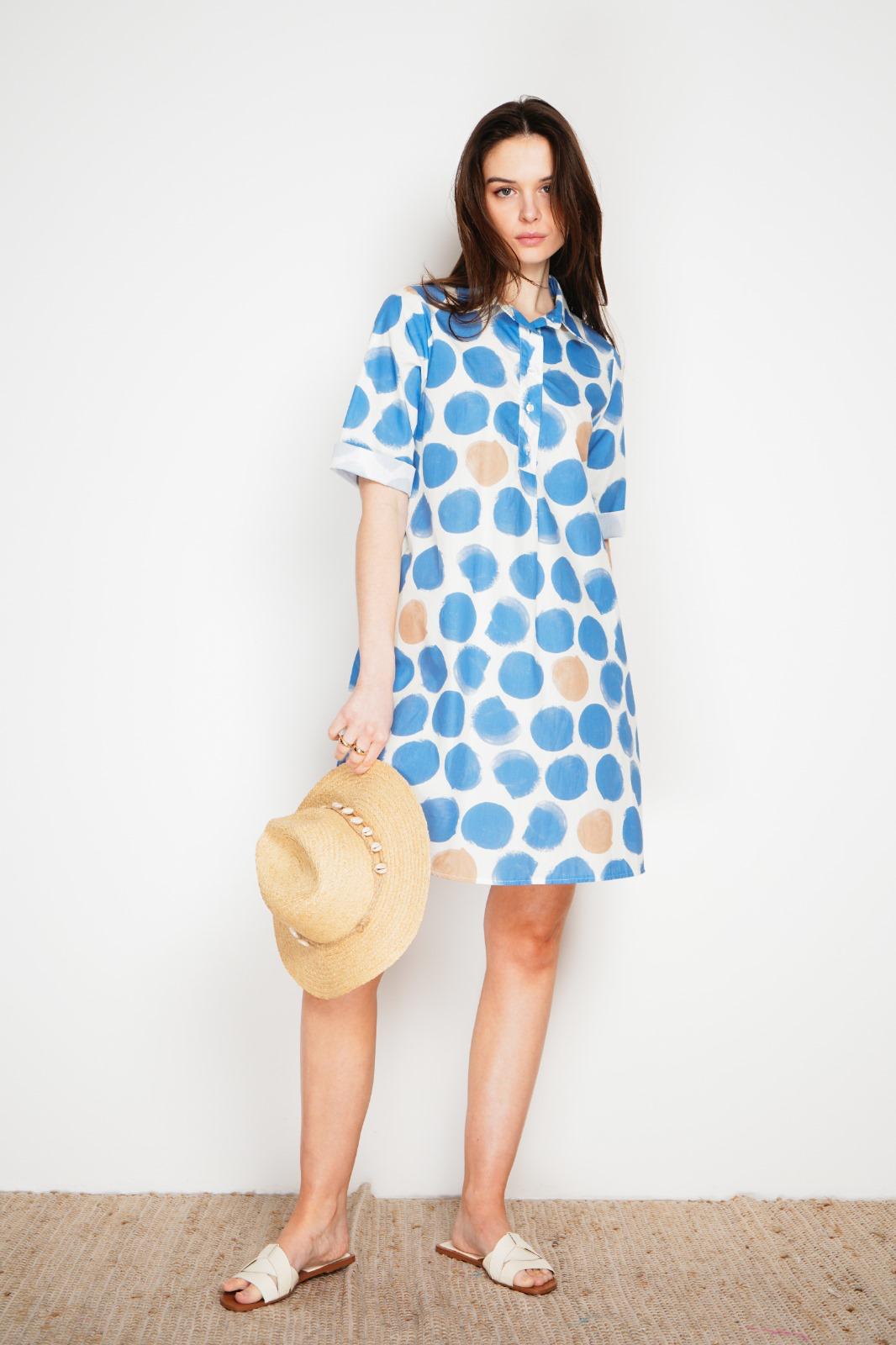 POLKA DOT COTTON TUNIC DRESS (PK-4)