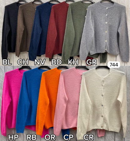 Alpaca Round Neck Cardigan