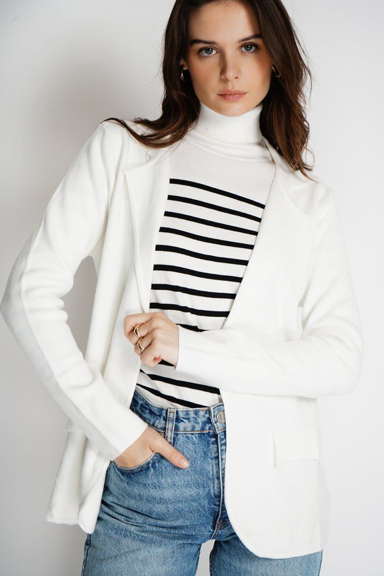 ONE BUTTON KNITTED BLAZER