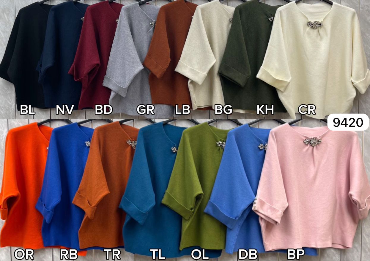 FOLDED SLEEVE CRYSTAL JUMPER