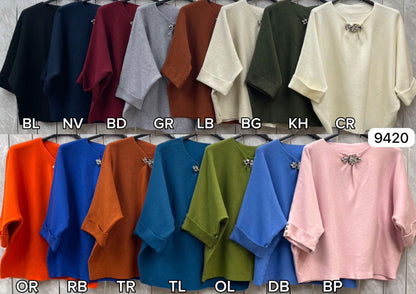 FOLDED SLEEVE CRYSTAL JUMPER