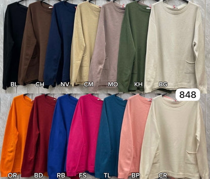 RIBBED HEM JUMPER WITH POCKETS