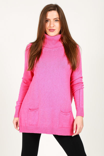 TWO POCKET ROLL NECK JUMPER