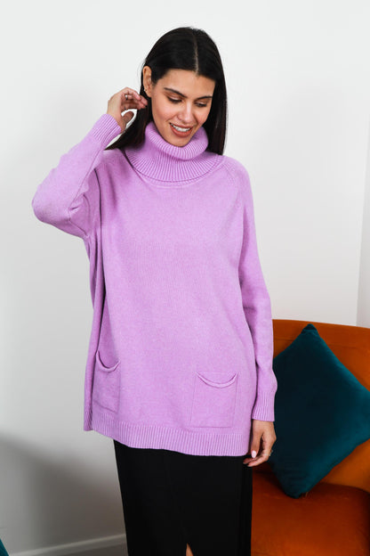 TWO POCKET ROLL NECK JUMPER