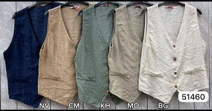 FINE LINEN MIX WAISTCOAT