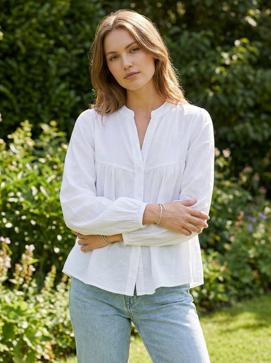 BALLOON SLEEVE COTTON TOP