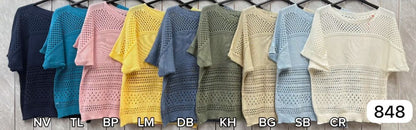 CREW NECK CROCHET TOP