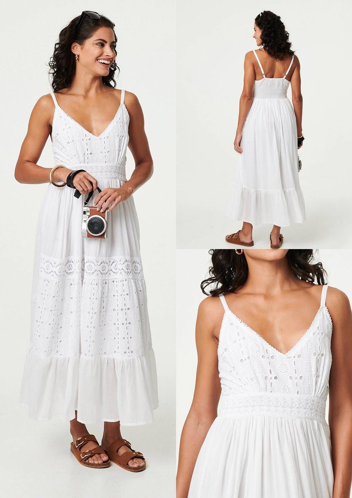 EMBROIDERY ANGLAISE SLEEVELESS MAXI DRESS [PK-8]