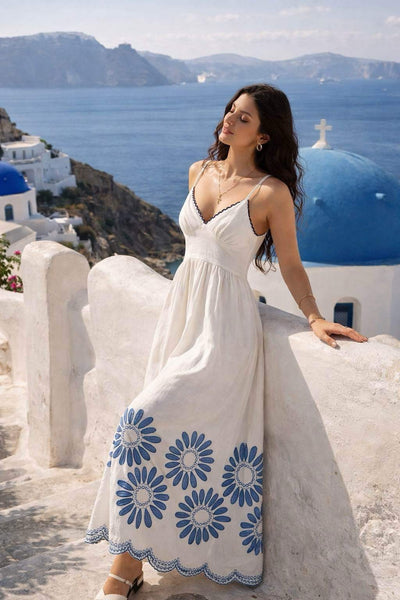 SLEEVELESS ADJUSTABLE STRAP FLOWER DRESS