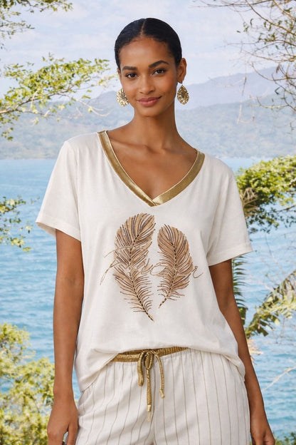 FEATHER PRINT TOP