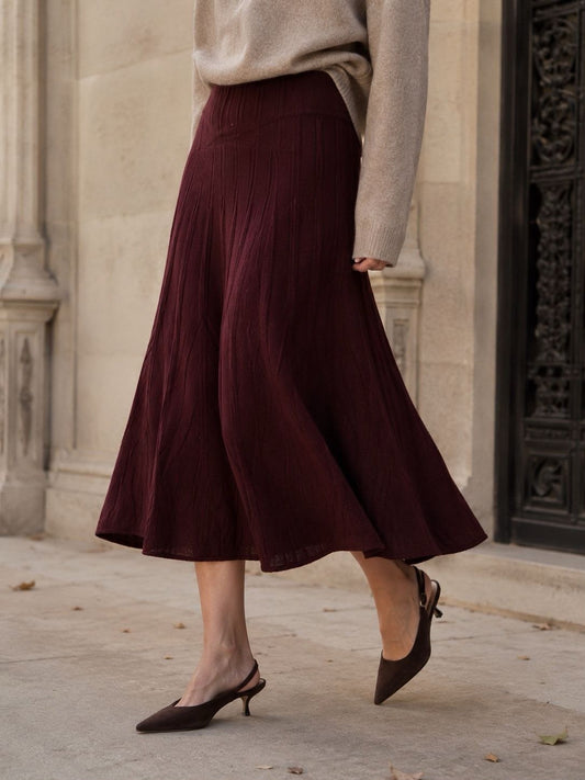 KNIT ELASTICATED SKIRT