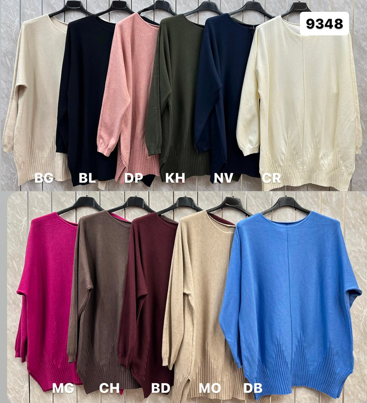 RELAXED FIT RIBBED BOTTOM JUMPER