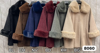 COLLAR FAUX FUR COAT