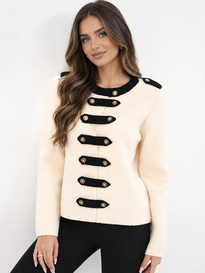 MILITARY DETAIL KNITTED JACKET
