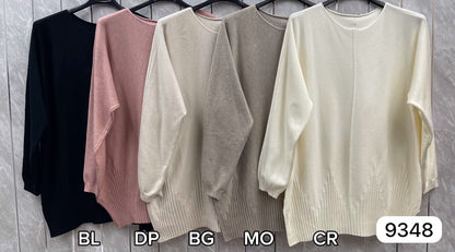 RELAXED FIT RIBBED BOTTOM JUMPER