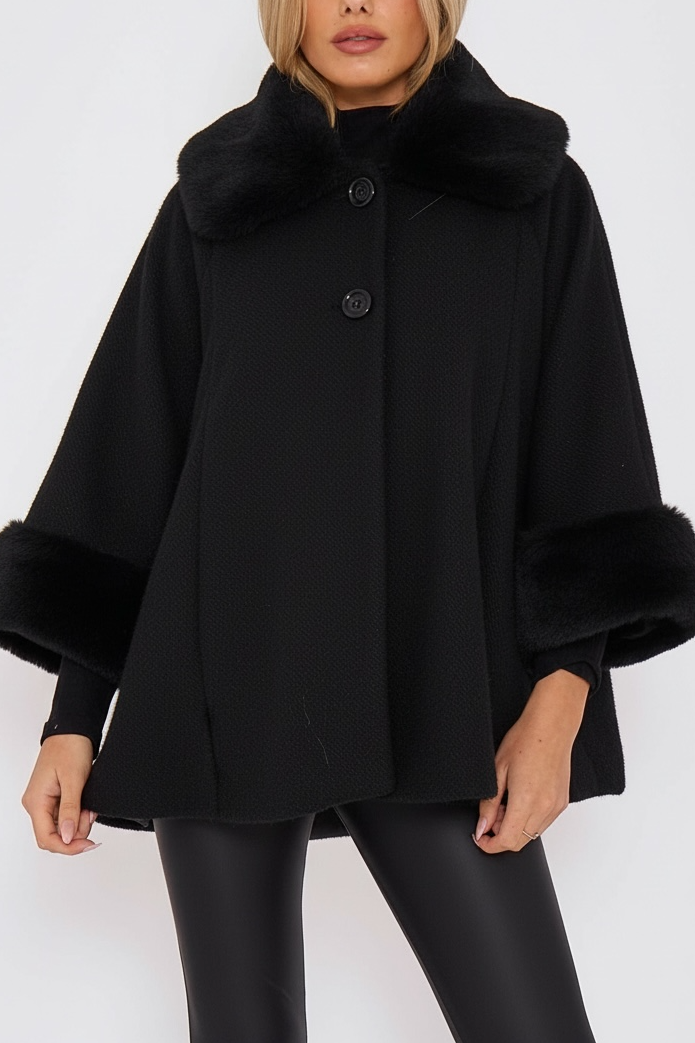 FAUX FUR COLLAR JACKET