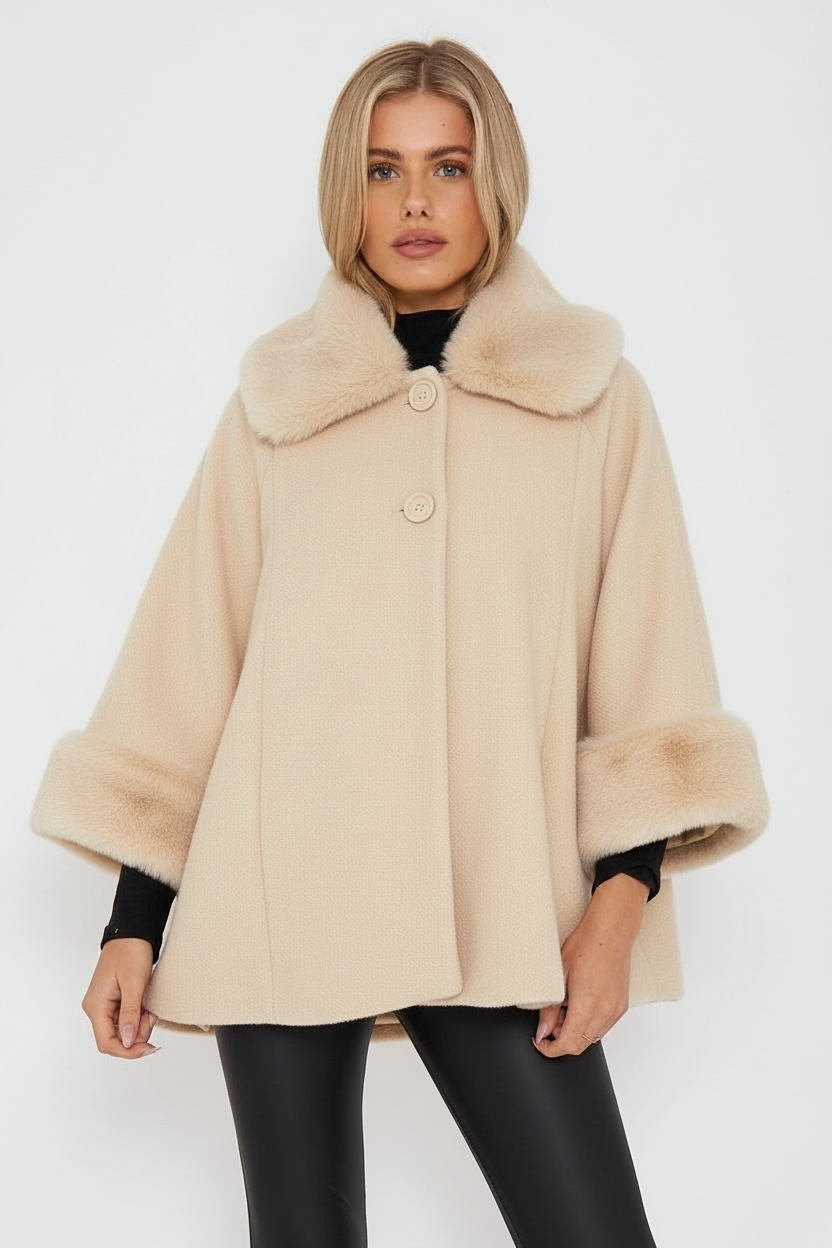 FAUX FUR COLLAR JACKET