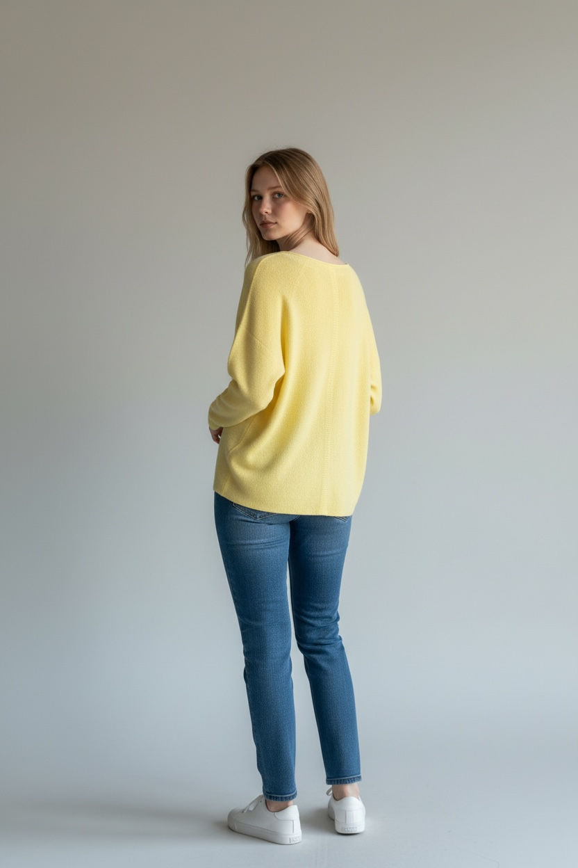 WAFFLE KNIT BACK DETAIL JUMPER