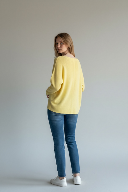 WAFFLE KNIT BACK DETAIL JUMPER