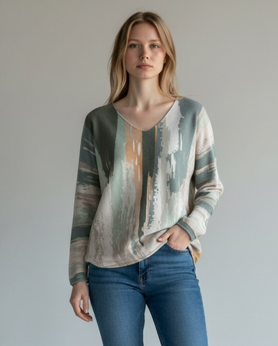 TIE DYE V-VNECK JUMPER