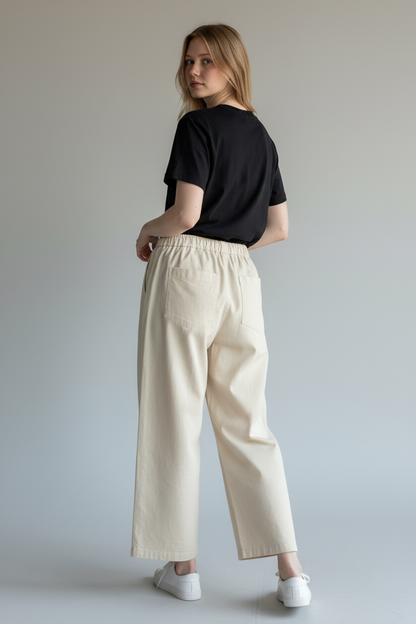 BARREL LEG COTTON TROUSER