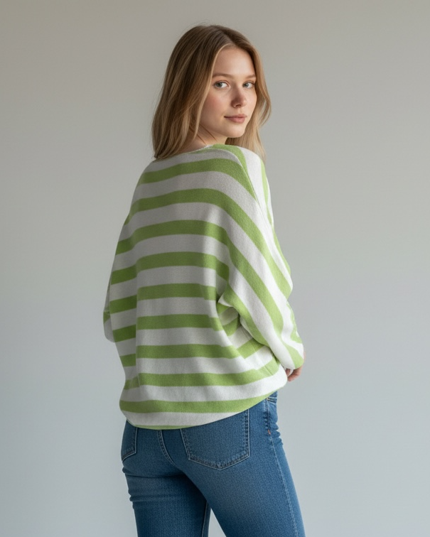 STRIPED V-NECK JUMPER