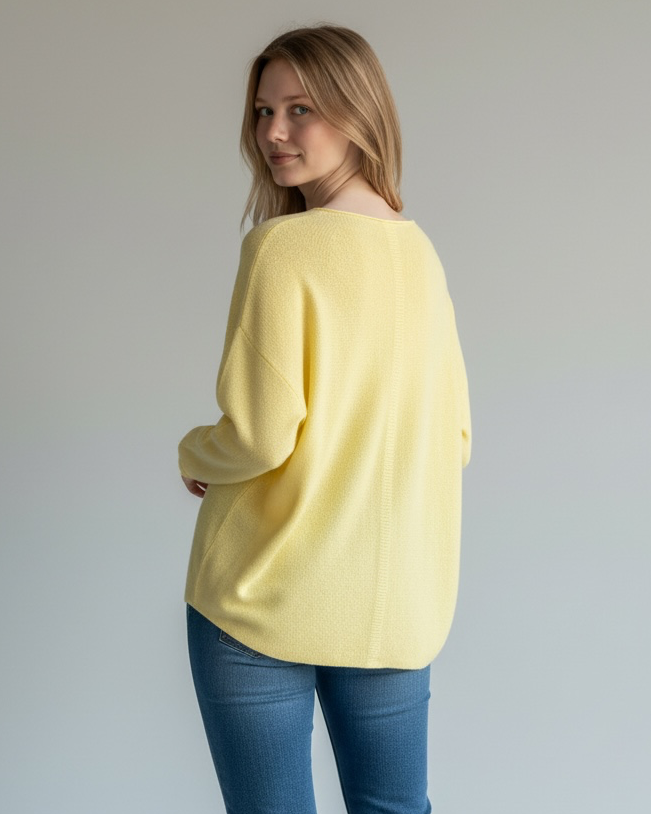 WAFFLE KNIT BACK DETAIL JUMPER