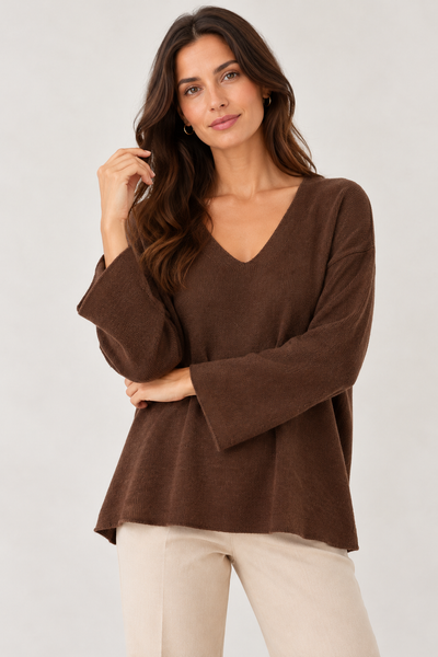V-NECK RELAXED FIT JUMPER