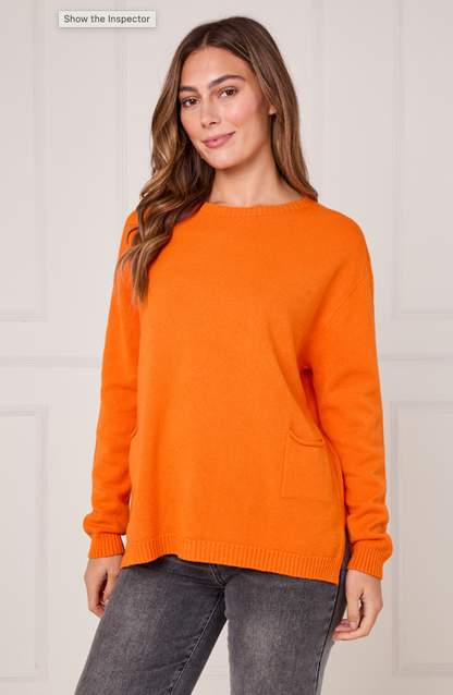 RIBBED HEM JUMPER WITH POCKETS
