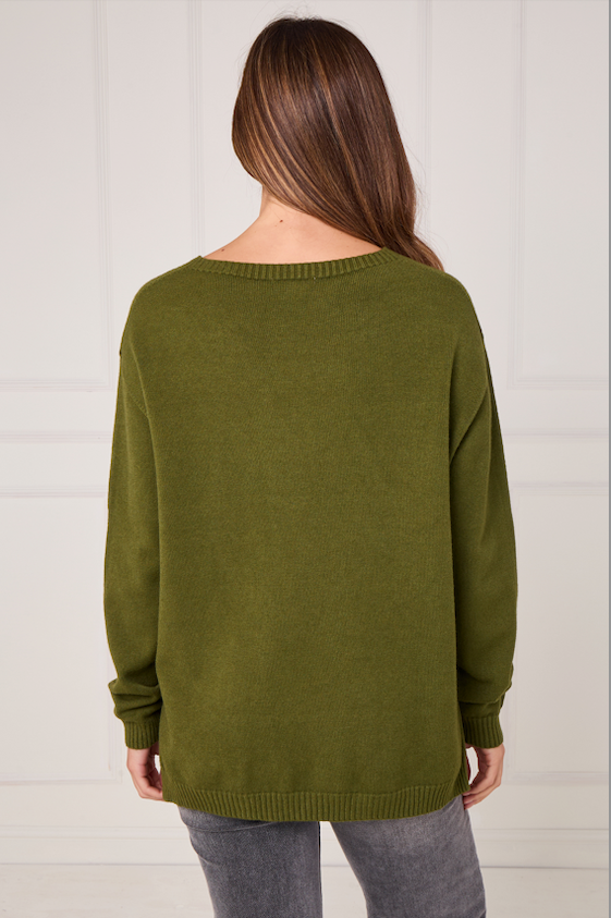 RIBBED HEM JUMPER WITH POCKETS