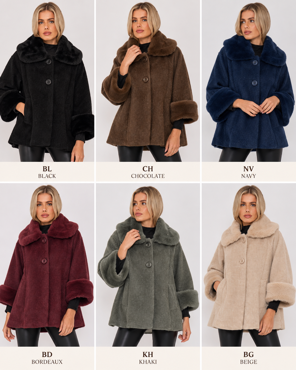 COLLAR FAUX FUR COAT